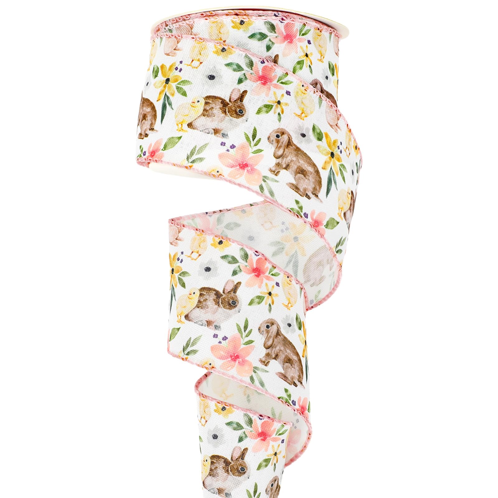 Amazon.com: Easter Wired Edge Ribbon Spring Floral Bunny Fabric