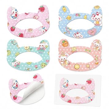 60 Pcs-4 Mixed Designs BEAUTY Mouth Patches 3SIZE for Adults AND SMALL, 4 Mixed Cartoon Designs Small 2.44 1.89 in FOR SMALL