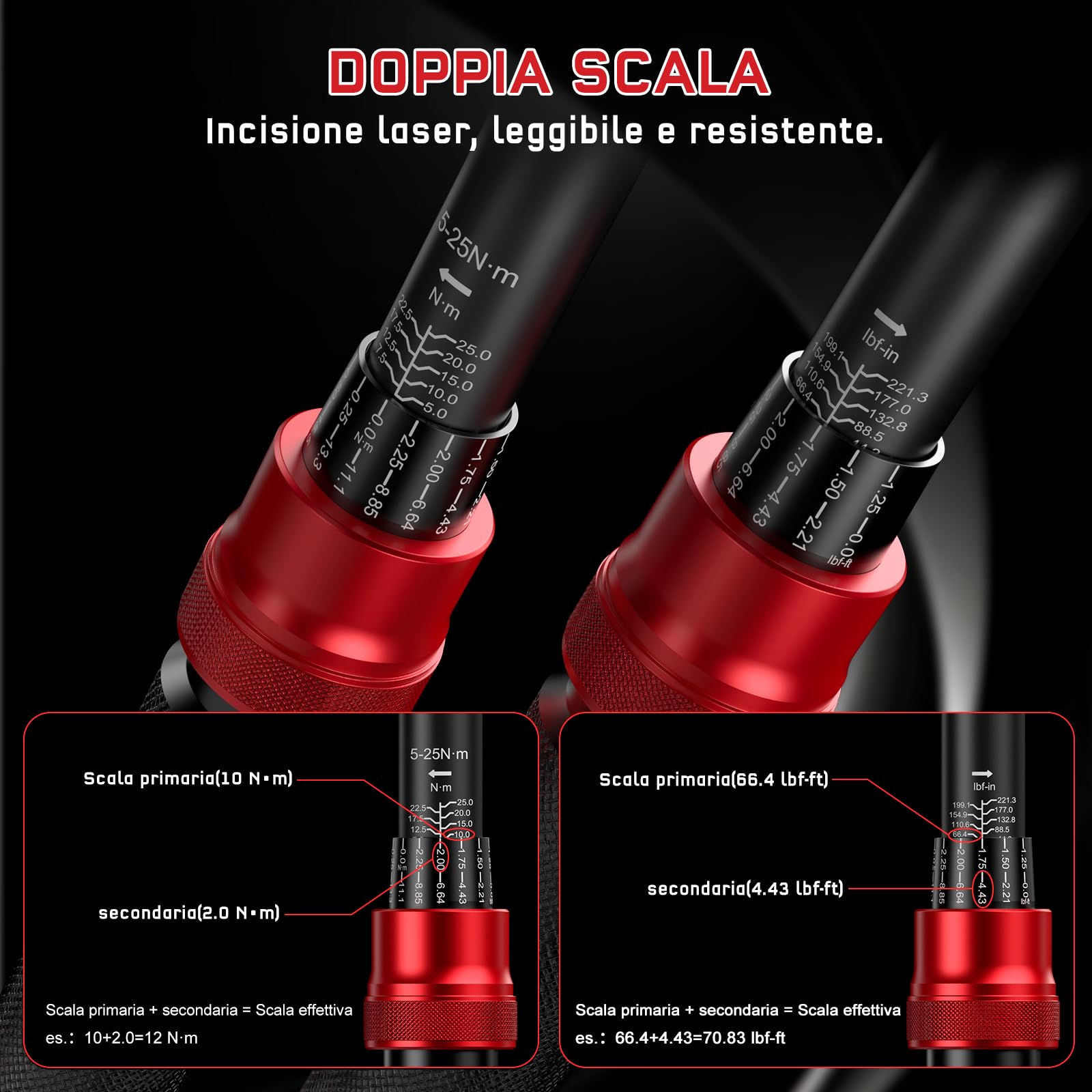 HYCHIKA Kit da 13 Chiavi Dinamometriche 1/4" 5-25Nm, Precisione ±2%, Set Chiave Dinamometrica Bici 72 Denti con Prolunga, Bits e Scatola.