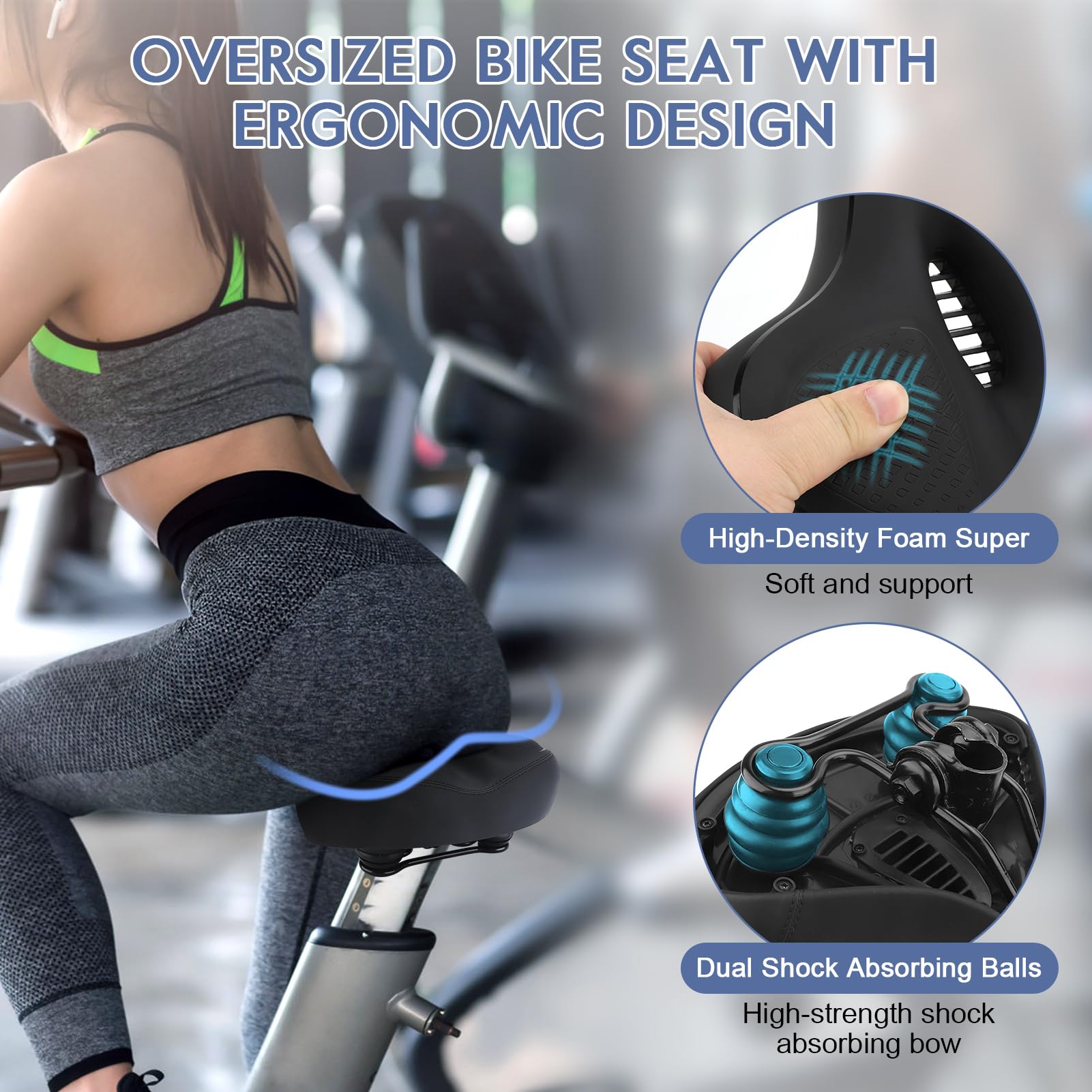 Coussin de siège de vélo en polymère, ne se déforme pas facilement, housse de siège de vélo épaisse respirante, design ergonomique, coussin de siège de vélo en cuir synthétique résistant aux taches