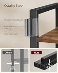 VASAGLE 6-Tier Bookshelf, Bookcase with Steel Frame, Book Shelf for Living Room, Home Office, Study, 30 x 66 x 186 cm, Industrial Style, Rustic Brown and Ink Black ULLS062B01