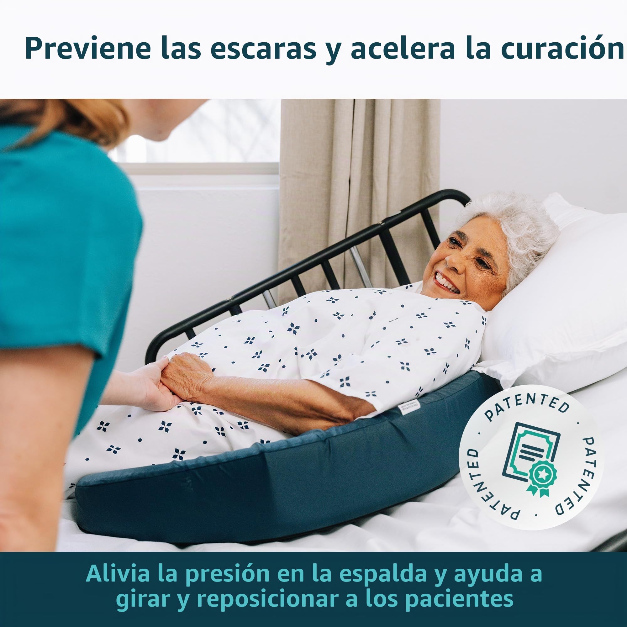 Lunderg Almohada de posición para úlceras de decúbito – con 2 fundas de almohada antideslizantes y pendiente ajustable – Cojín de úlcera por presión para prevenir úlceras de cama – Mantente en el lado