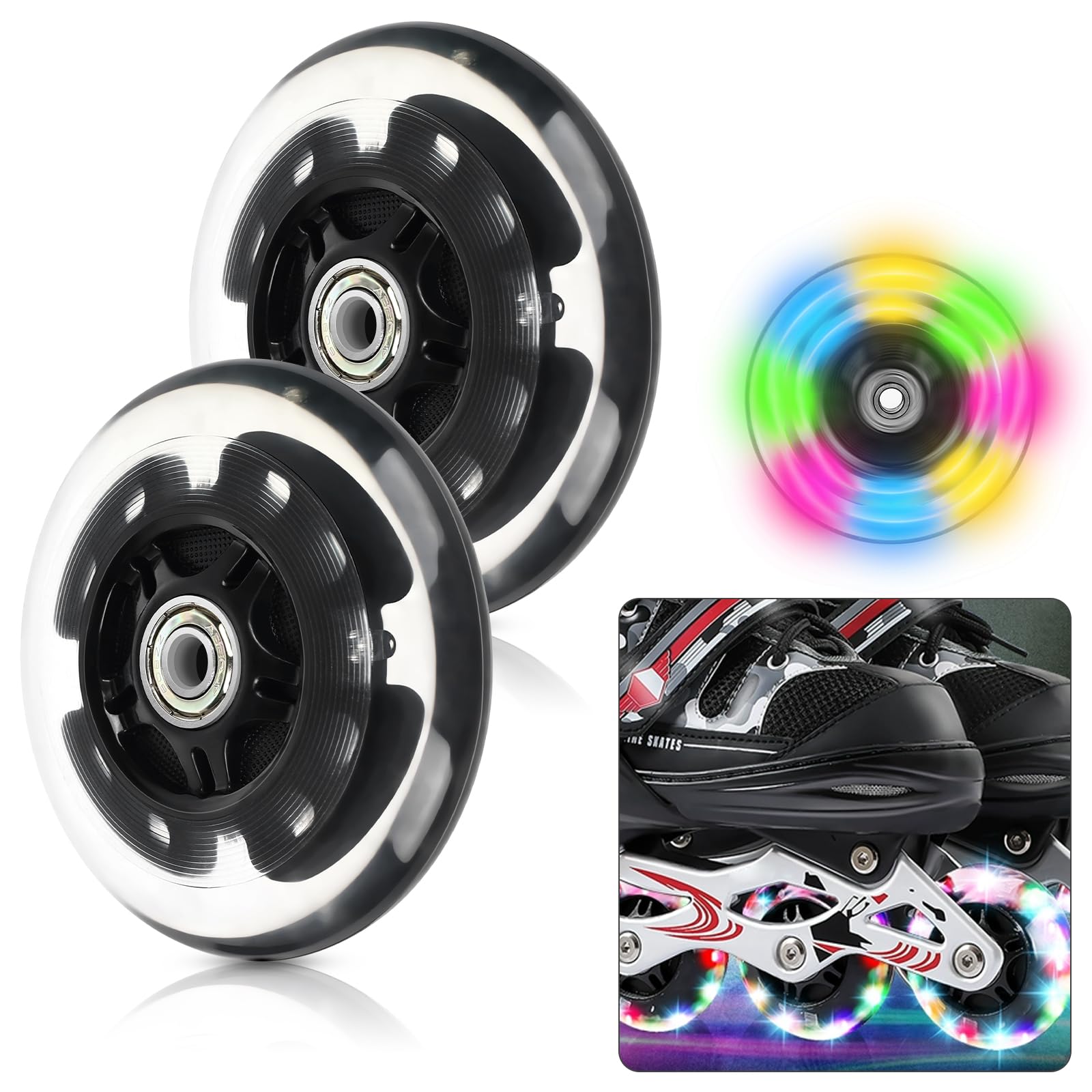 Ruote Skateboard 52mm 98A - Set 4 Con Cuscinetti, Poliuretano