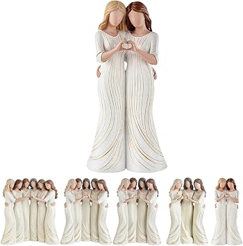 Friendship Resin Statue for Women,Mom Daughter Decorative Figurine,Sisters Figurines Birthday Gifts,Mother's Day Home Decor for Living Room Office Apartment,Anniversary Desktop Ornament (5)