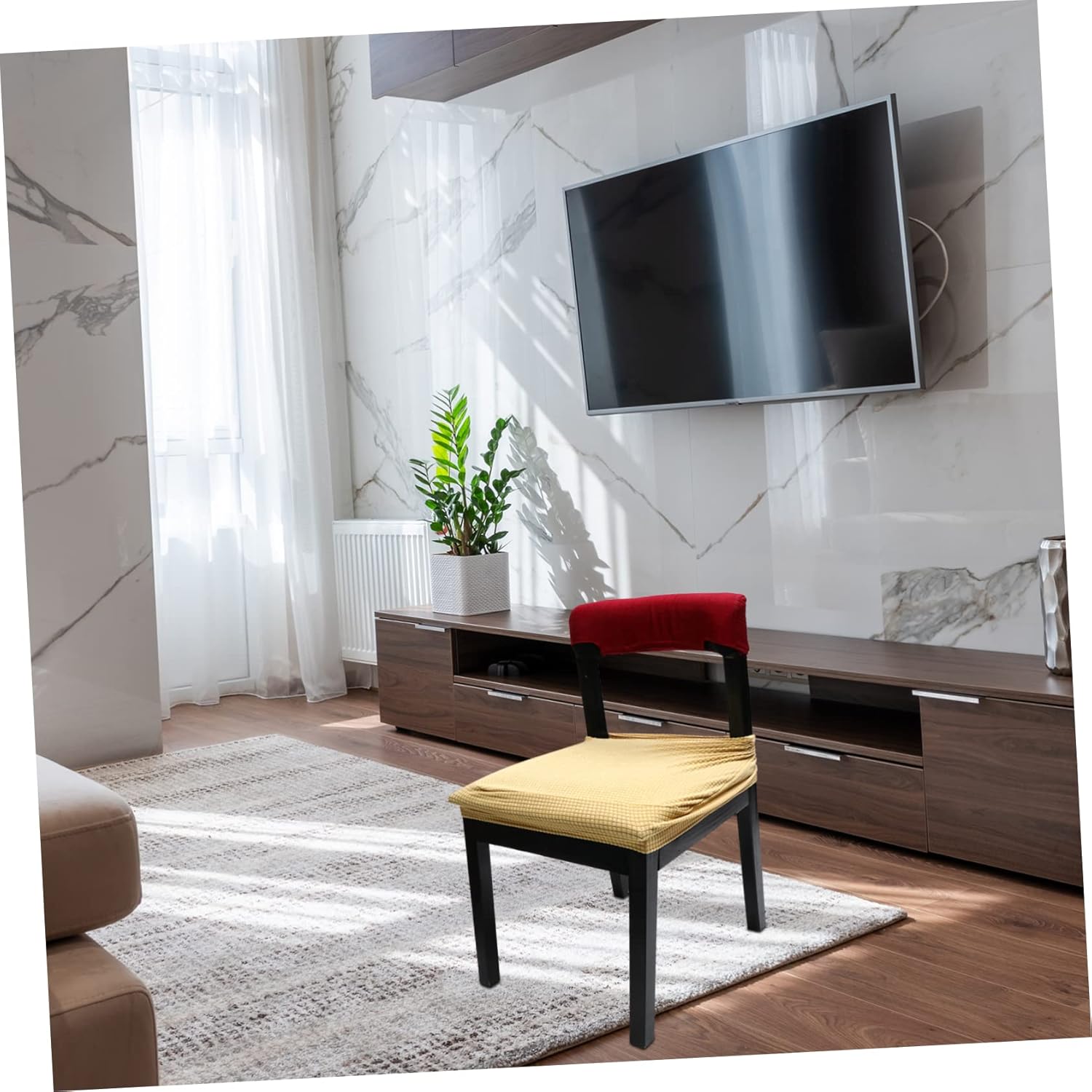 6pcs Stretch Chair for Dining Room Versatile Furniture Protector Deep for Kitchen and Living Polyester Material