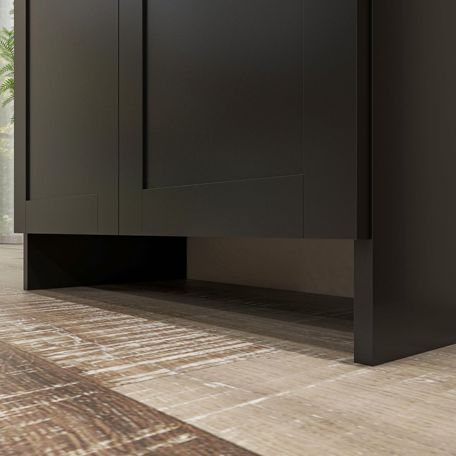 72" Freestanding Kitchen Pantry, 4-Door Storage Cabinet Organizer with Adjustable Shelves, Kitchen Cabinet with Doors and Shelves, Black