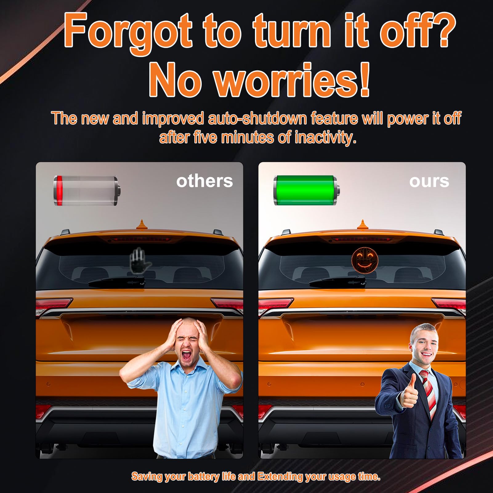 Emojis and Gestures - Luz de coche divertida con control remoto, señal LED de furia de carretera para coche, accesorios de coche ideales para regalo, accesorios de coche divertidos para