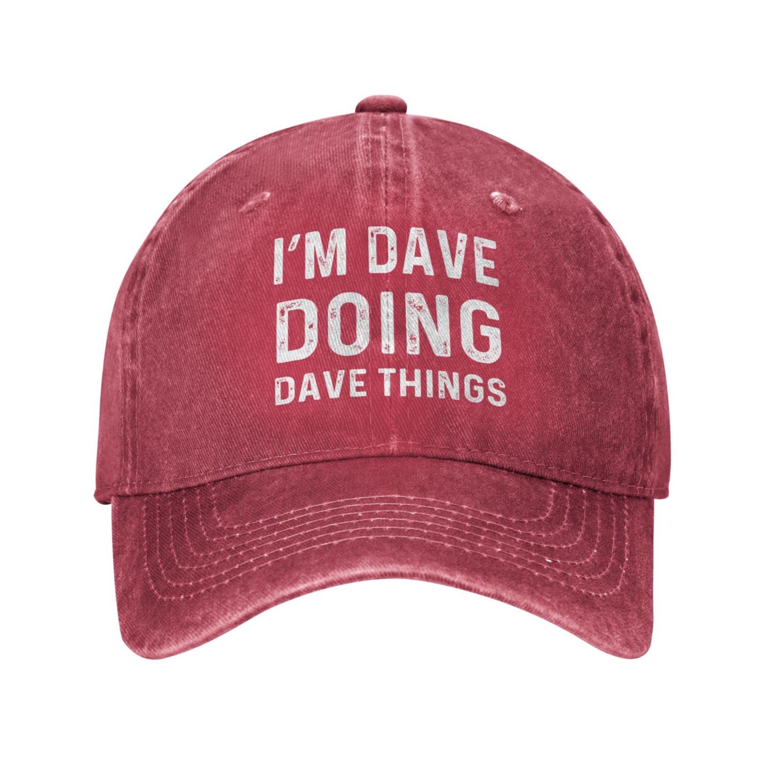 Flalori Men's Red I'm Dave Doing Dave Things Hat For Wo Baseball Caps Funny Caps, One Size
