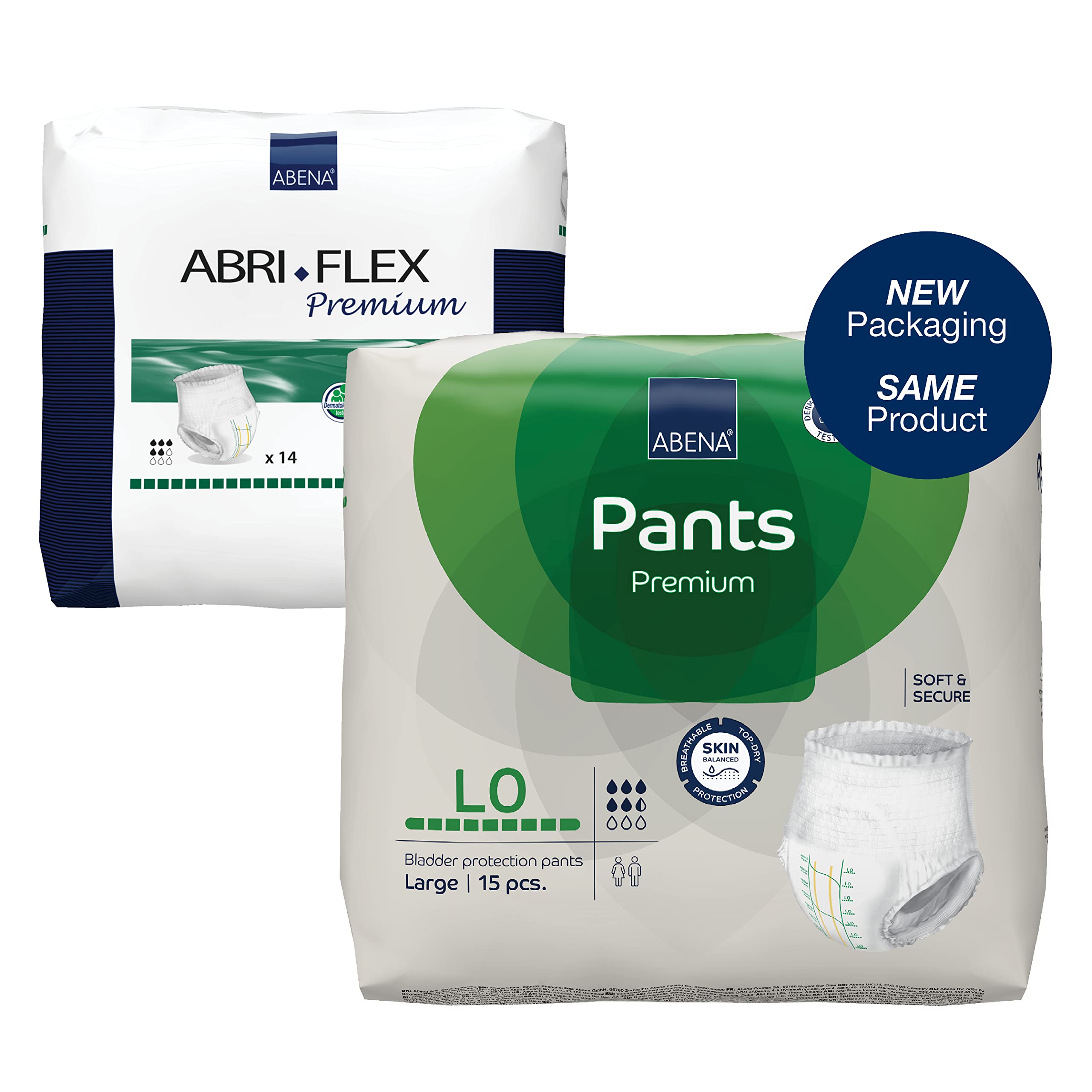 Pants Premium Pull-Up Incontinence Pants, Eco-Labelled Incontinence Pants for Men & Women, Discreet, Protective, Breathable, Comfortable - Large 0, 100-140cm Waist, 1085ml Absorbency, 15PK