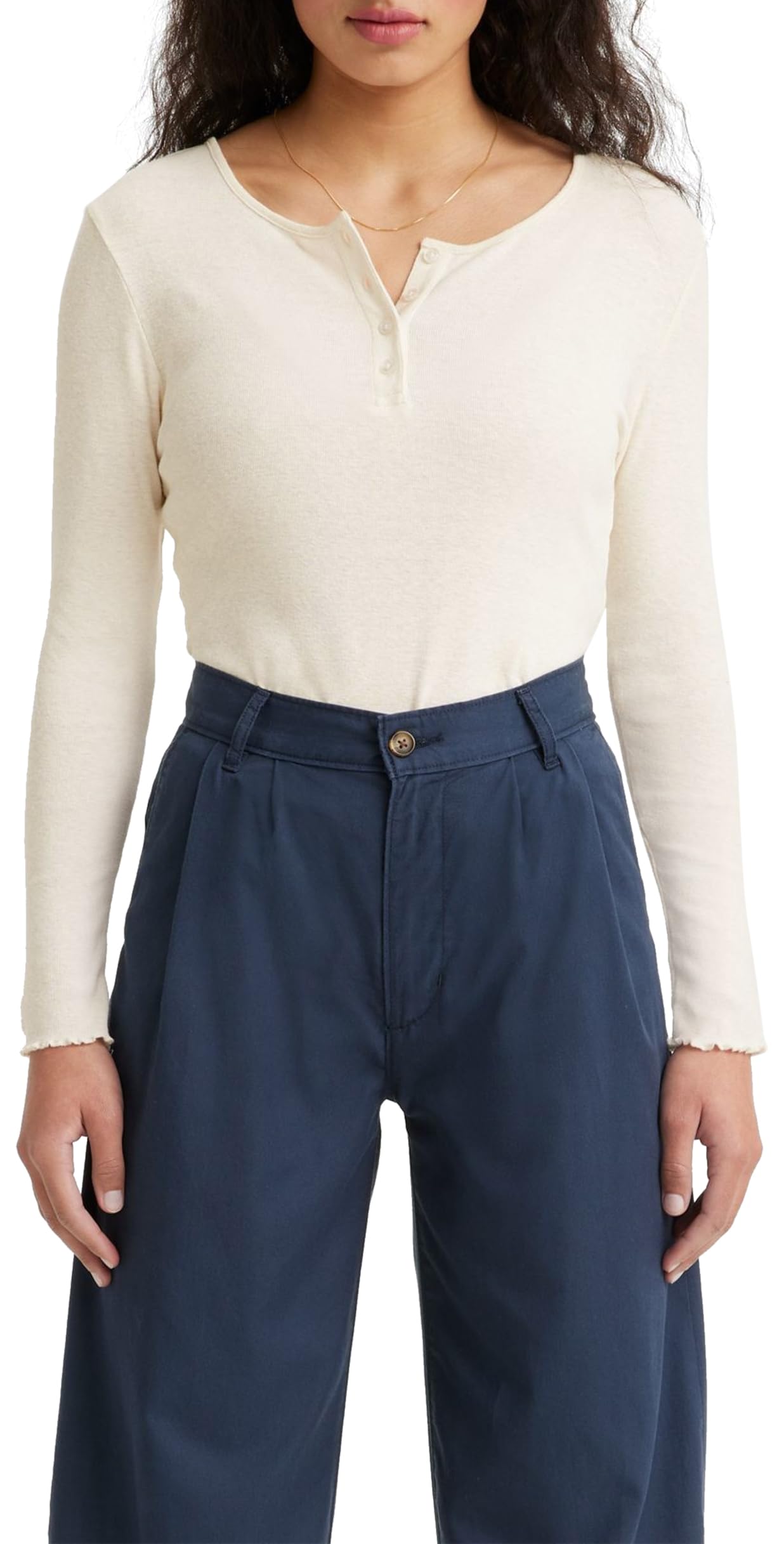 Levi's Women's Dry Goods Henley Sweater, Sugar Swizzle,