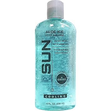 Sun Laboratories by Giesee Aloe Vera Ice Gel - Pure Organic Aloe Vera Gel, After Sun Lotion with Aloe for Sunburn Relief, Natural Aloe Vera Gel for Sunburn Recovery, Soothing Aloe Vera