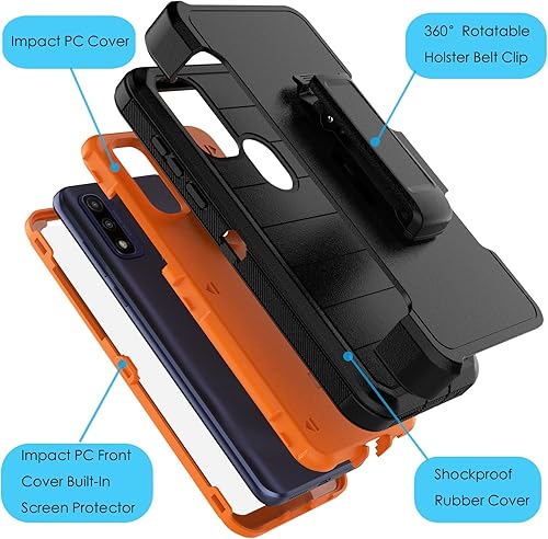 Miniatura 2 de Njjex Funda resistente para Motorola Moto G Pure para Moto G Power 2022 con funda de clip para cinturón, protector de pantalla integrado resistente