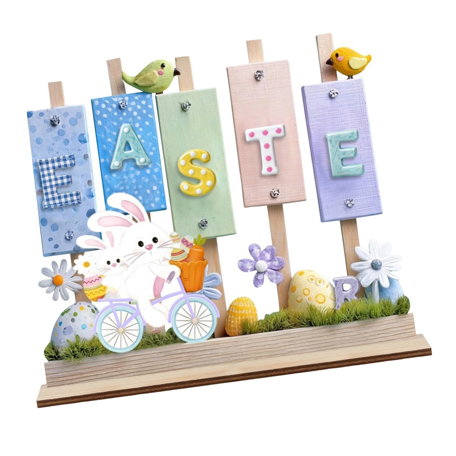 ordinarYone Easters Decorations Easters Bunnies Wood Ornament Easter Tabletop Centerpieces Signs Easter Party Supplies Gifts