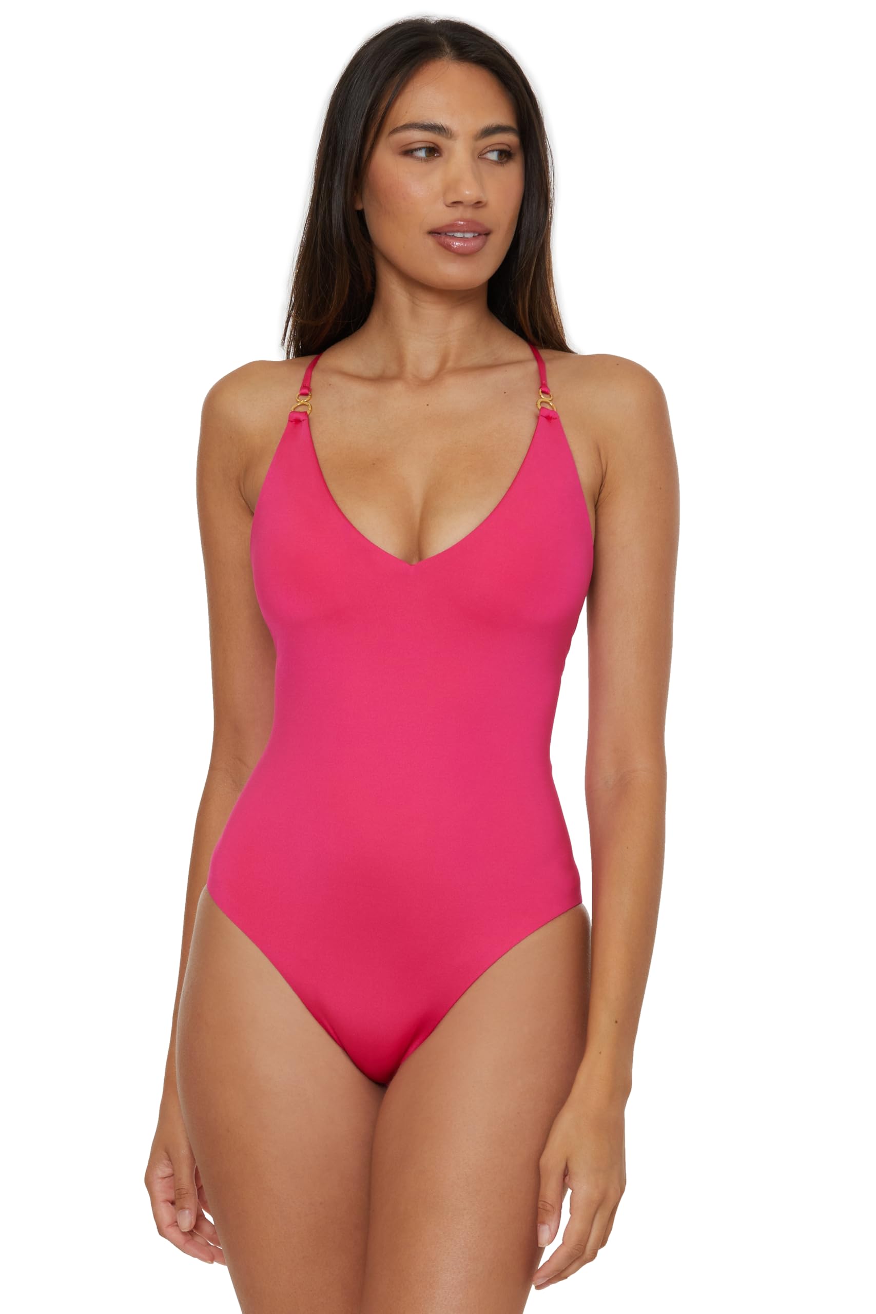Trina Turk Womens Monaco Twist Back One Piece Swimsuit Adjustable Tie Back Bathing Suits for Women