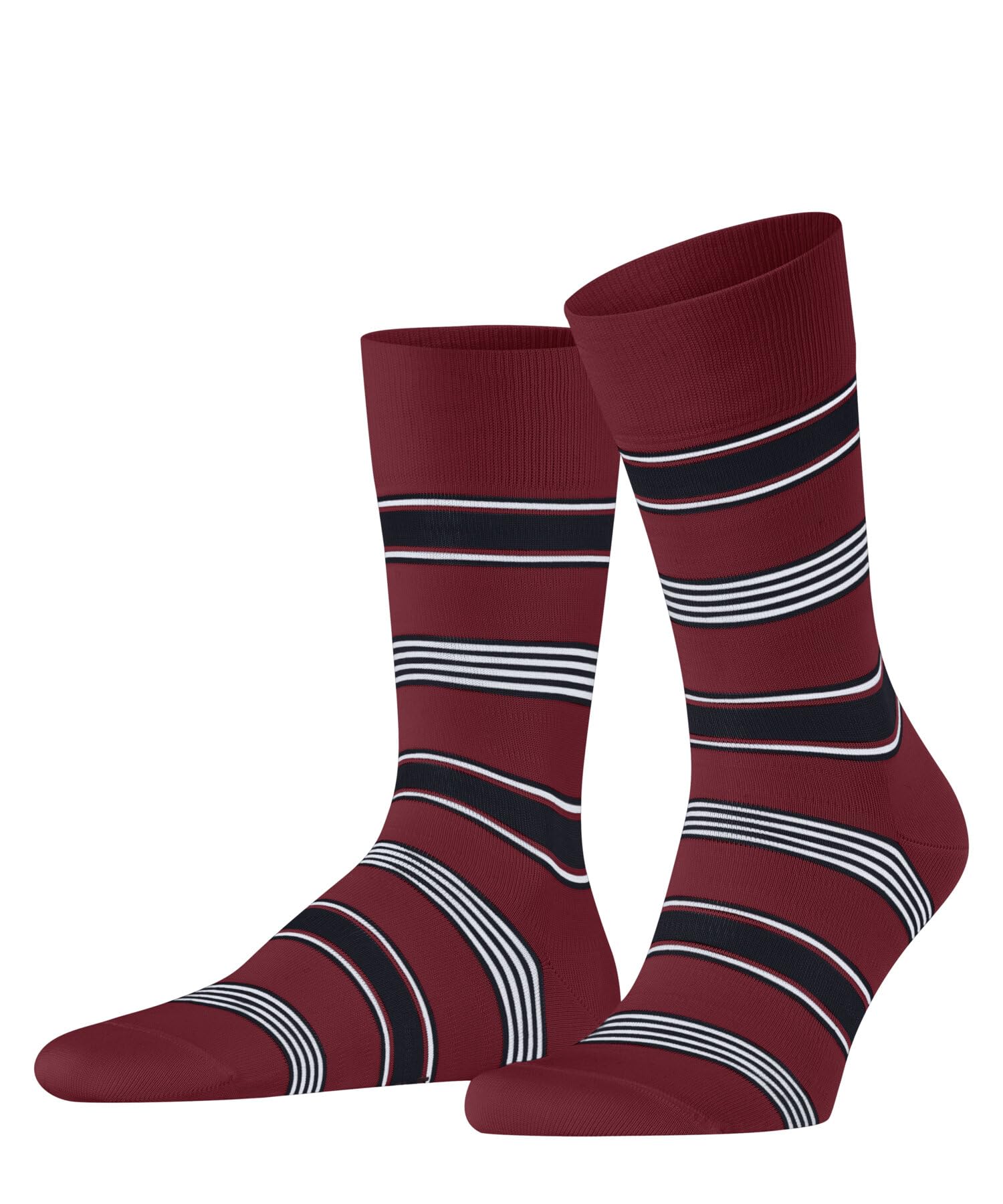 Falke Men's Red Scarlet 8228 Marina Stripe M So Cotton Patterned 1 Pair Socks, 11.5-12.5