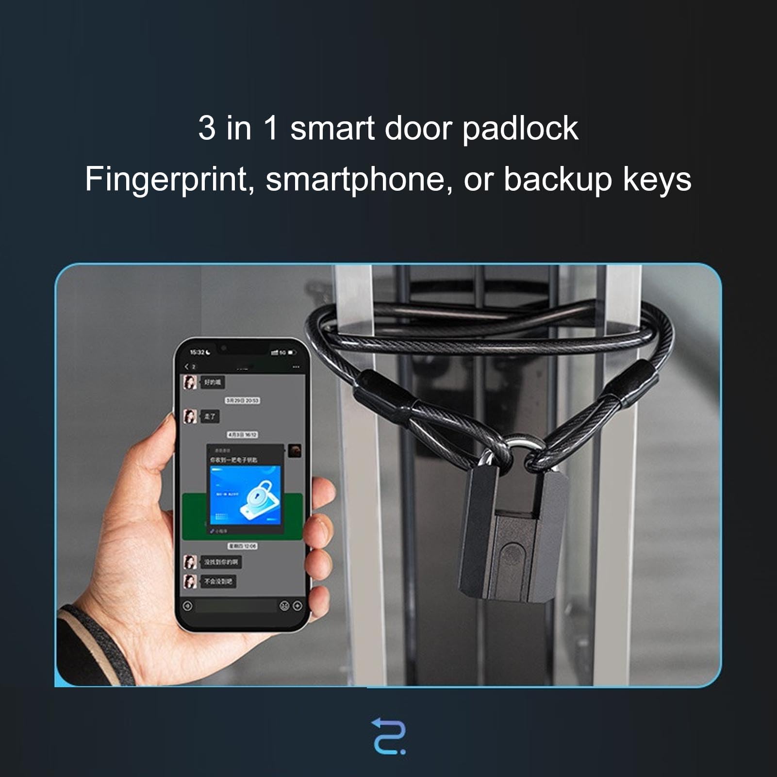 Candado de Huella Dactilar, 3 En 1 Impermeable Huella Dactilar Bluetooth App Cerradura con 2 Llaves, USB de Carga de Alta Seguridad de combinación de Bloqueo para Armario, cajón