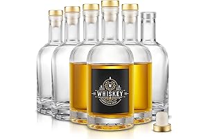 Mfacoy Pack of 6 Dazzling Clear Glass Bottles: The Epitome of Modern Decor and Storage