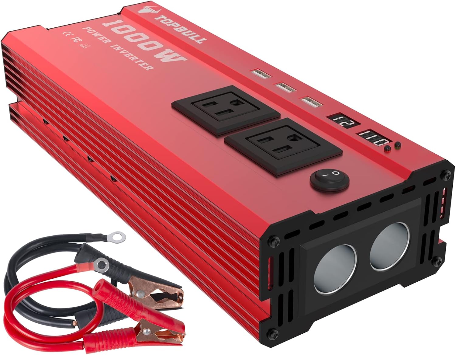 Power Inverter 1000 Watt, Car/Outdoor 12V DC to 110V AC