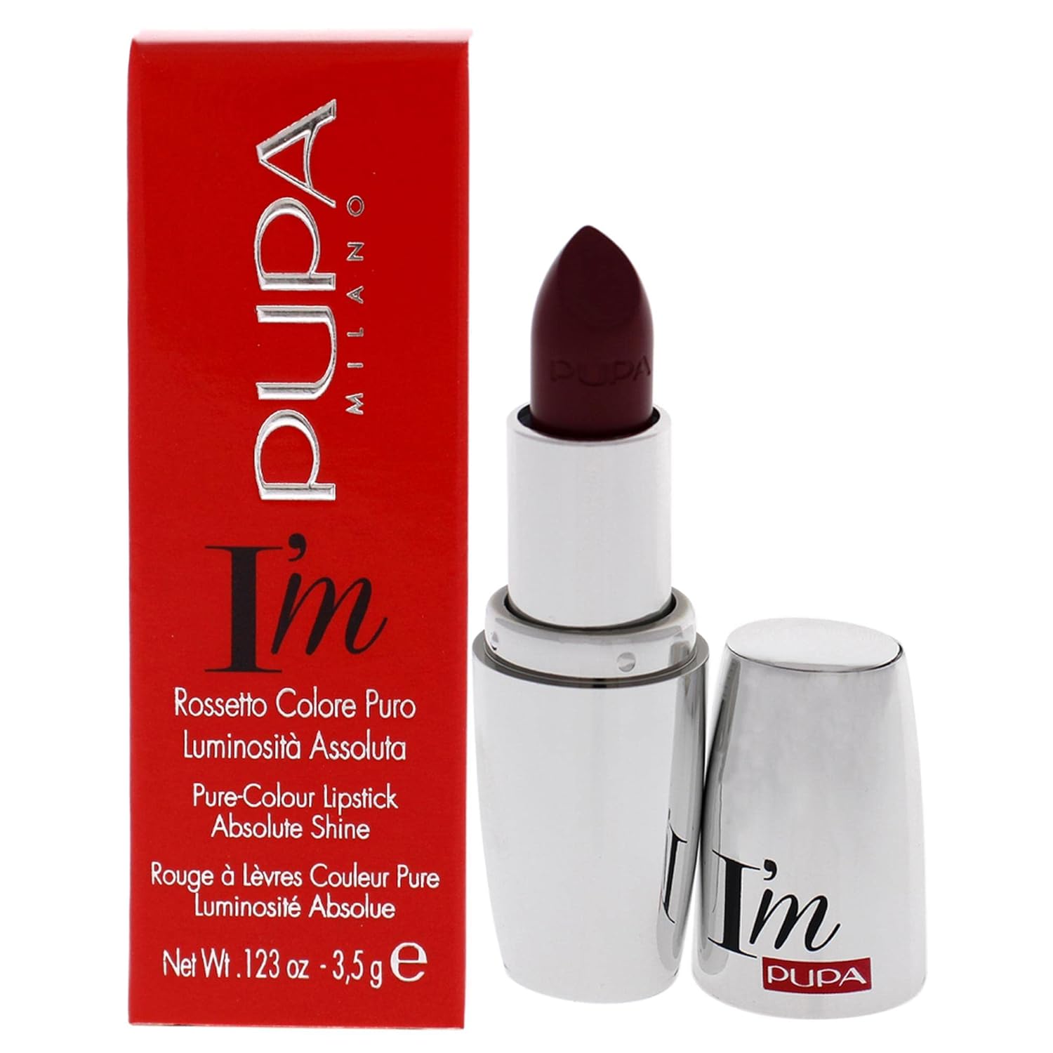 PUPA Milano I Am Pure-Colour Lipstick - Intense Color And Absolute Brightness - High Concentration Of Pigments - Lightweight And Flawless - Melts Perfectly On Lips - 422 Fancy Violet - 0.123 OZ