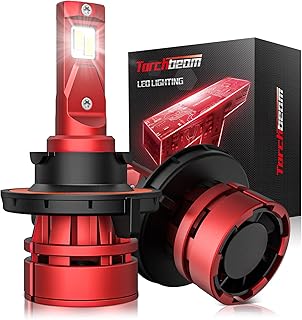 Torchbeam T2 H13/9008 LED Bulbs Kit, 16000 Lumens 6500K Super Bright Replacement Bulbs, 400% Brightness Plug and Play with Fan 50,000 Hours Lifespan, Pack of 2