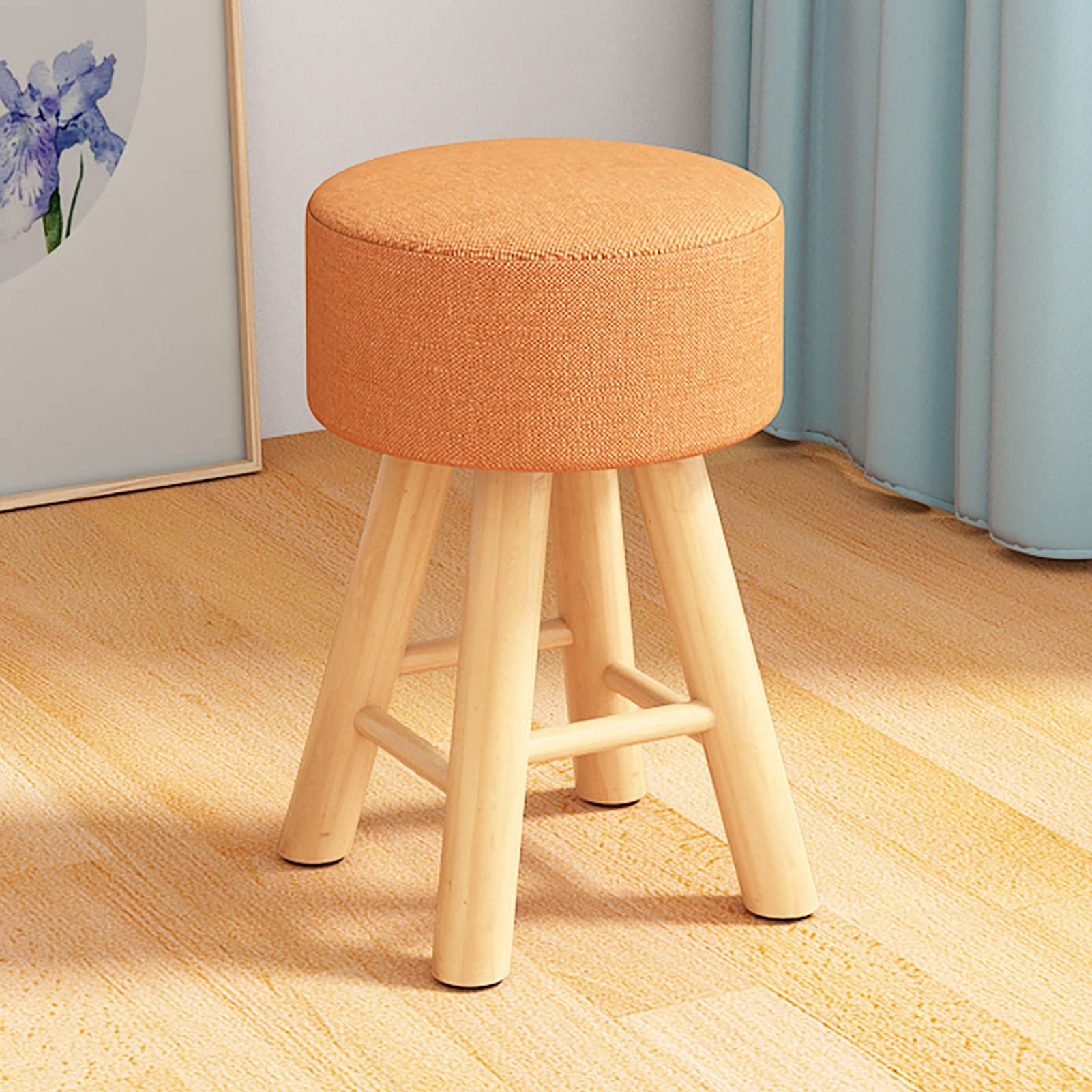 Tabouret repose-pieds en lin pour créer un coin lecture chaleureux