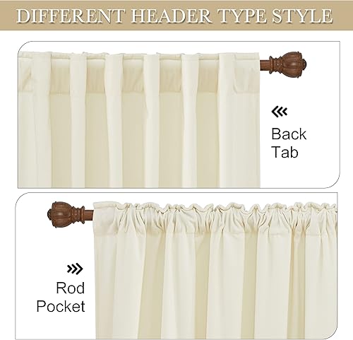 Miniatura 27 de RYB HOME - Cortinas de terciopelo beige, cortinas decorativas resistentes con pestaña trasera, cubierta de privacidad para oscurecer habitación