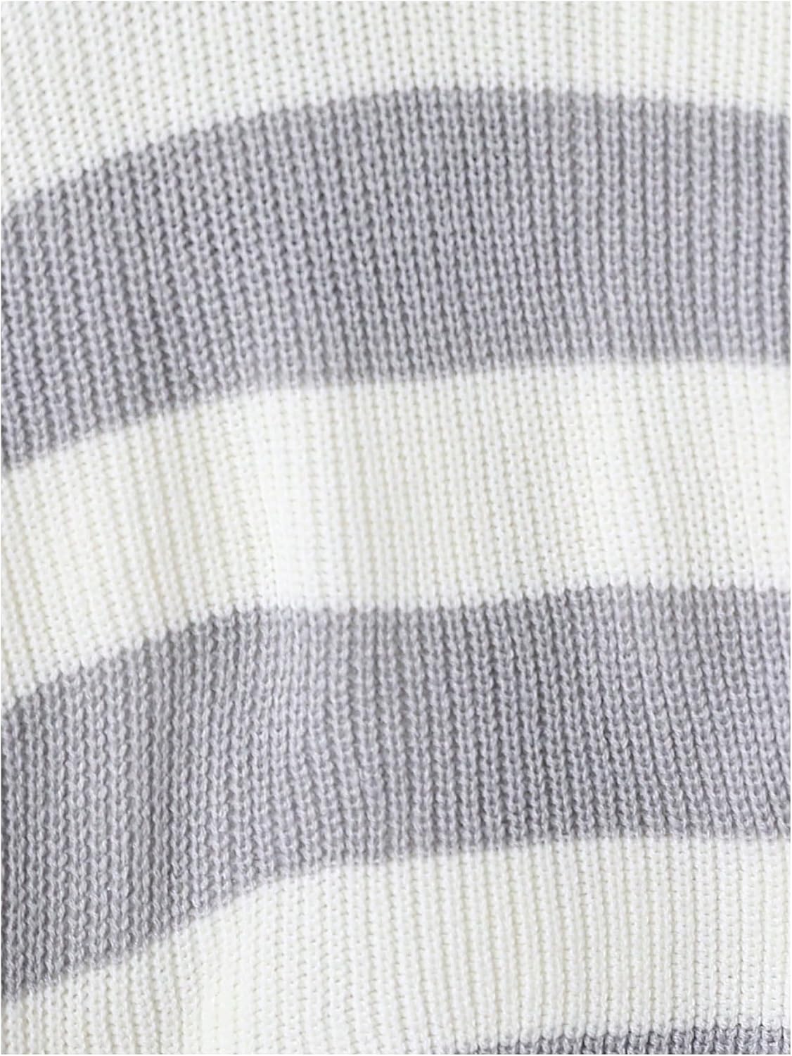 GORGLITTER Girl's Striped Sweaters Knit Long Sleeve Crewneck Color Block Sweater Jumper - Image 5