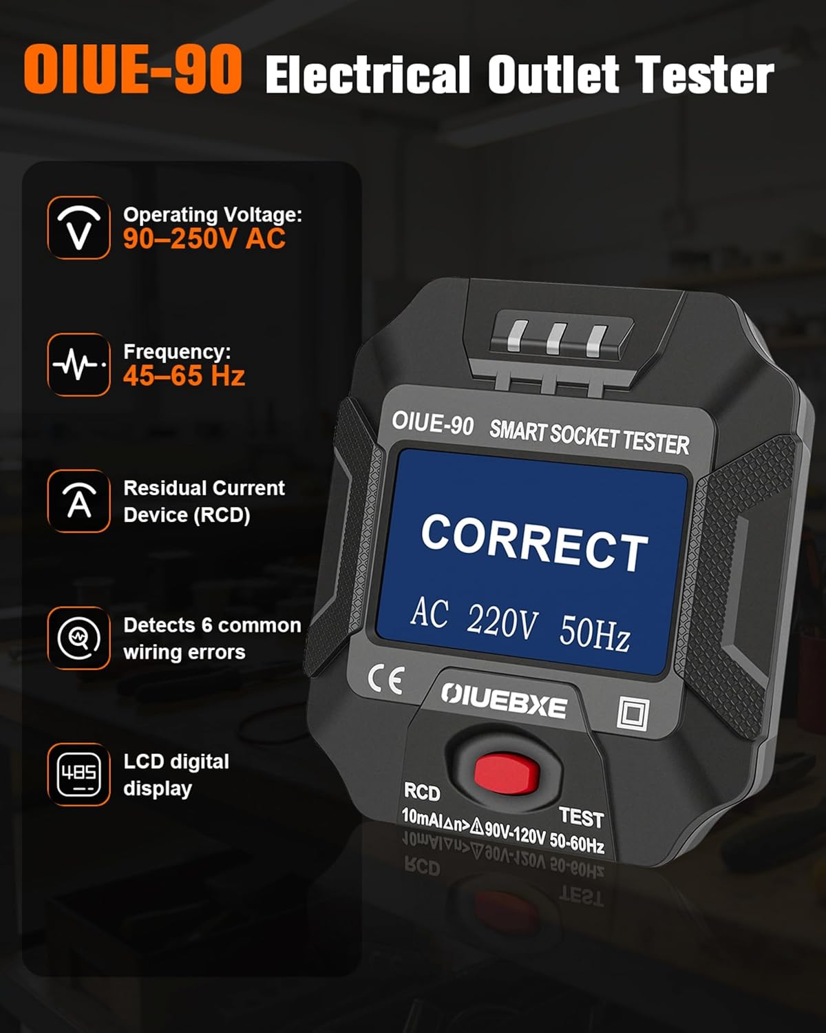 ETK3 3-in-1 Electrical Test Kit with Digital Multimeter, Non-Contact Voltage Tester & Outlet Tester, True RMS Multimeter with Silicone Test Leads for Electricians HVAC Home DIY