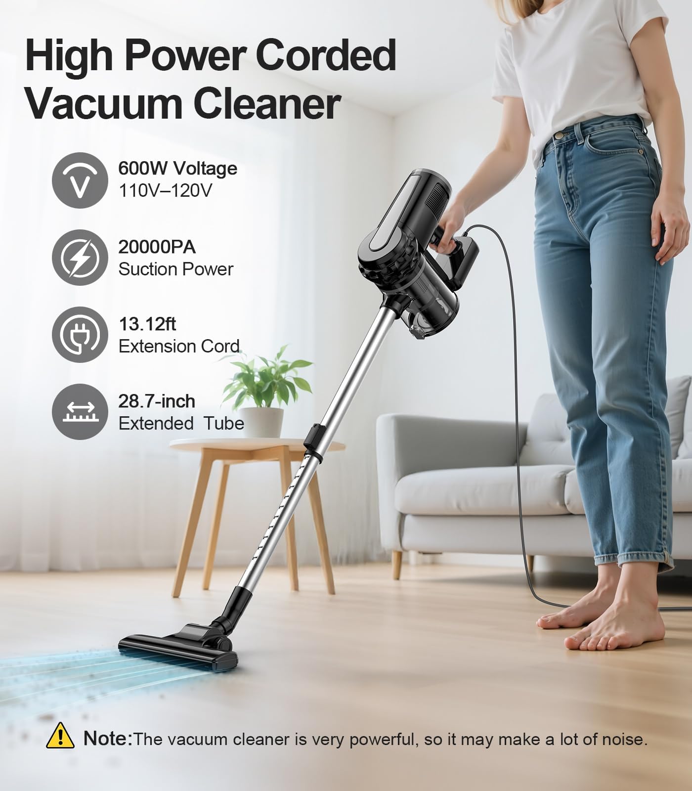 qimedo Aspirateur Balai pour Poils d’Animaux/Sols Durs/Tapis/Voiture