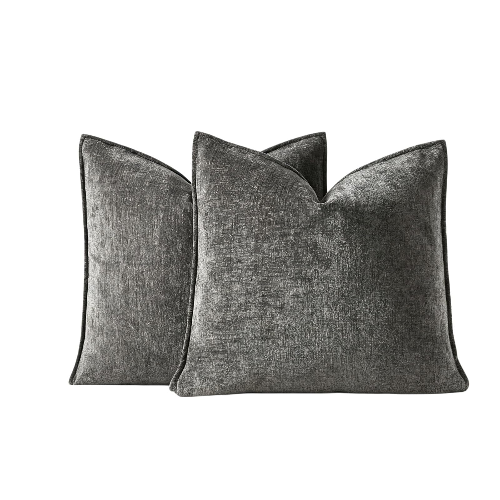 Pack Of 2 Chenille Decorative Throw Pillow Covers 18x18 Inch Cushion Cover