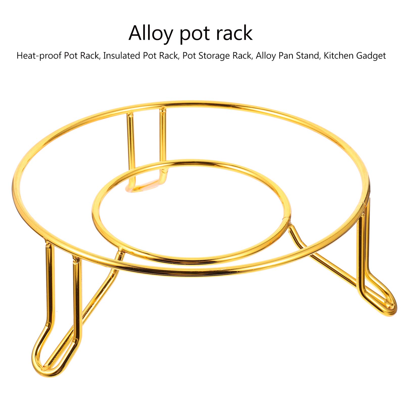 DOITOOL 1pc Alloy Pot Holder Rack Kitchen Gadget for Hot Dishes Thickened Design to Protect Tables Countertops Elegant Tableware Organizer