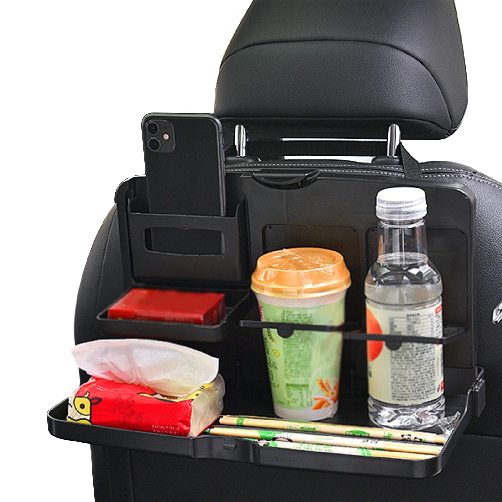 cypreason Car Backseat Tray Table, Car Backseat Organiser, Foldable Car Eating Work Table, Car Laptop Holder, Multifunctional Car Seat Organizer With Cup Phone Holder For Working Eating