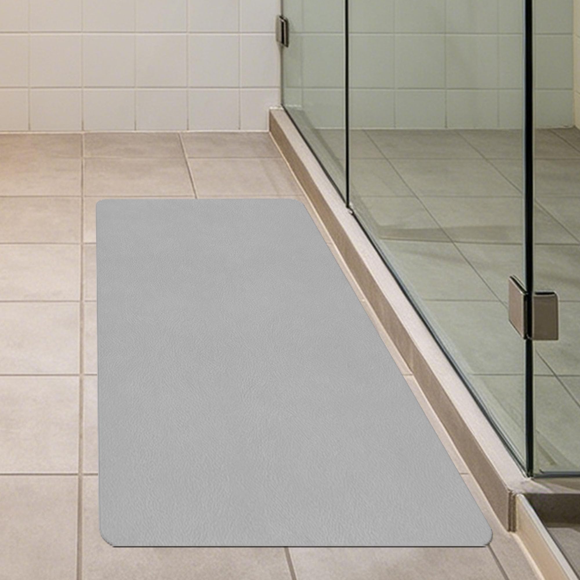 Tappeto Bagno Antiscivolo 50 x 140 cm Assorbente Diatomite Stone Bath Mat Lavabile Morbido per Pavimento Del Cucina, Piatti, Piante O Animali Domestici, Grigio Chiaro