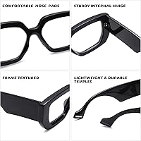 Vista 10 de Thick Frame Blue Light Glasses for Women Men Fashion Square Computer Gaming Eyeglasses with Clear Lens