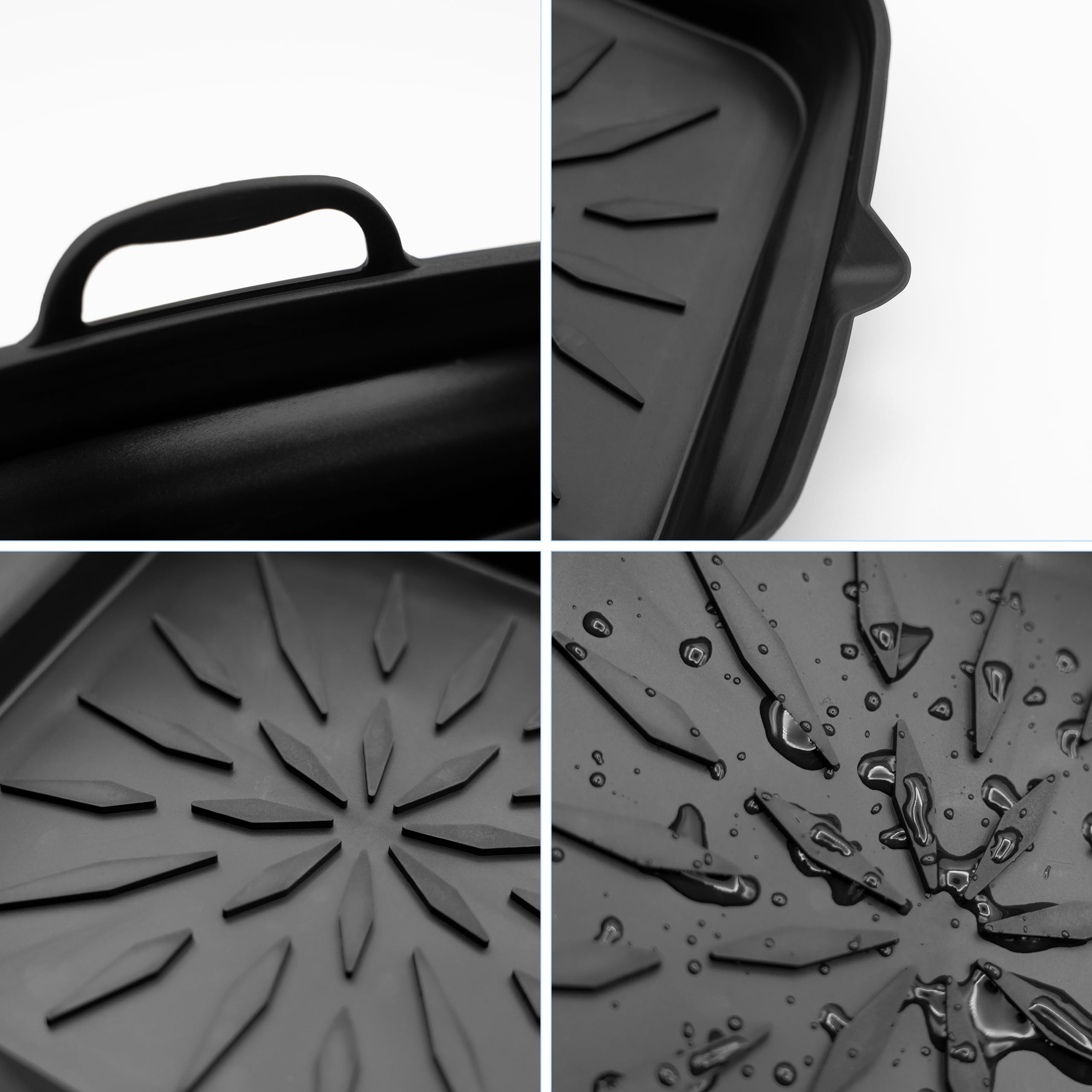 Teglia Silicone Per Friggitrice Ad Aria 20x20cm - Antiaderente, Pieghevole, Lavabile In Lavastoviglie