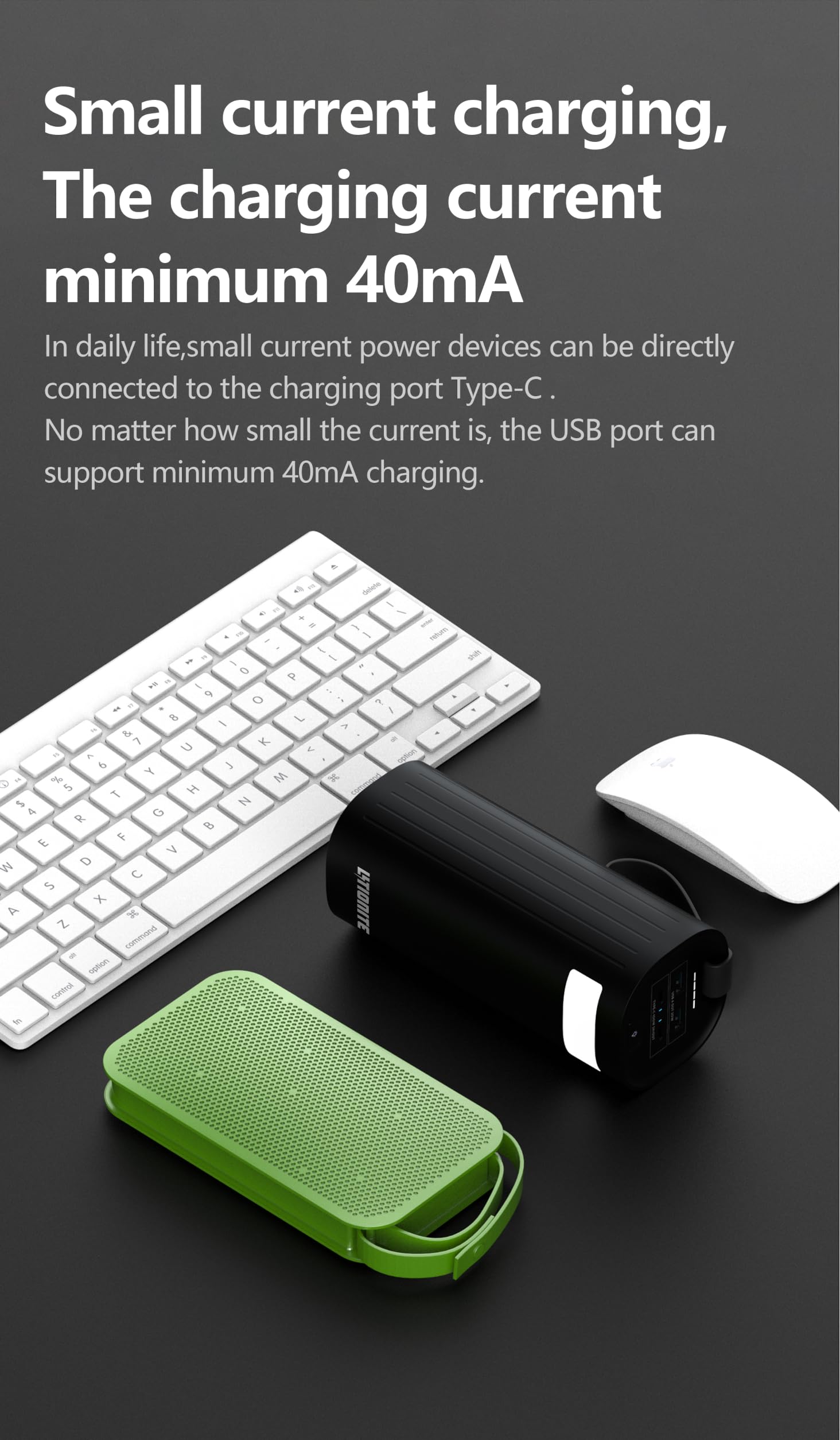 LITIONITE Titan 200W / 60.000mAh Power Bank z nową technologią LiFePO4 do 3000 cykli - Podwójne złącze USB-C PD3.0 - Latarka LED - Przenośny zewnętrzny akumulator do laptopa/MacBook/Surface/PC/Drona