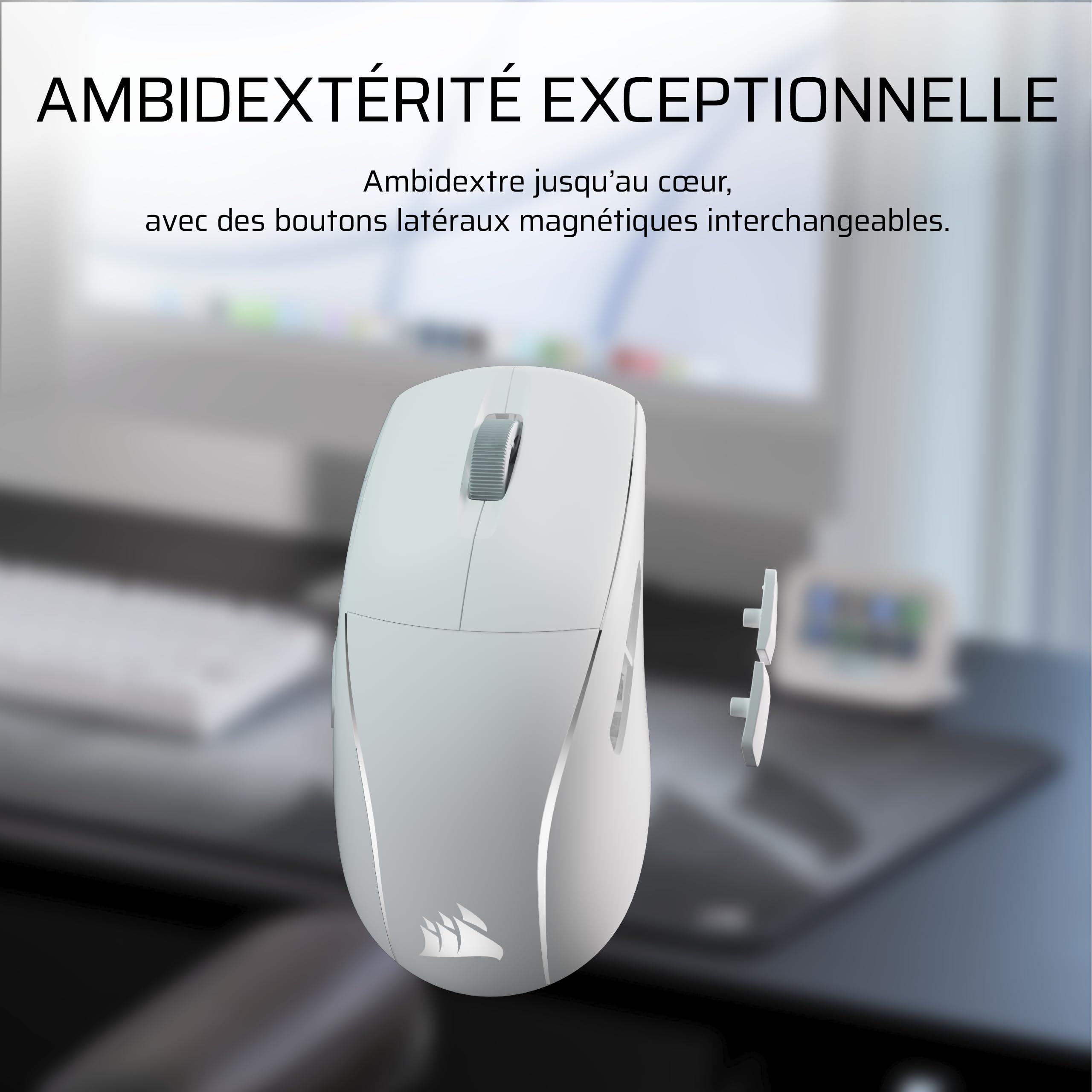 Corsair M75 Wireless RGB Poids Léger FPS Souris Gaming – Blanc Givré
