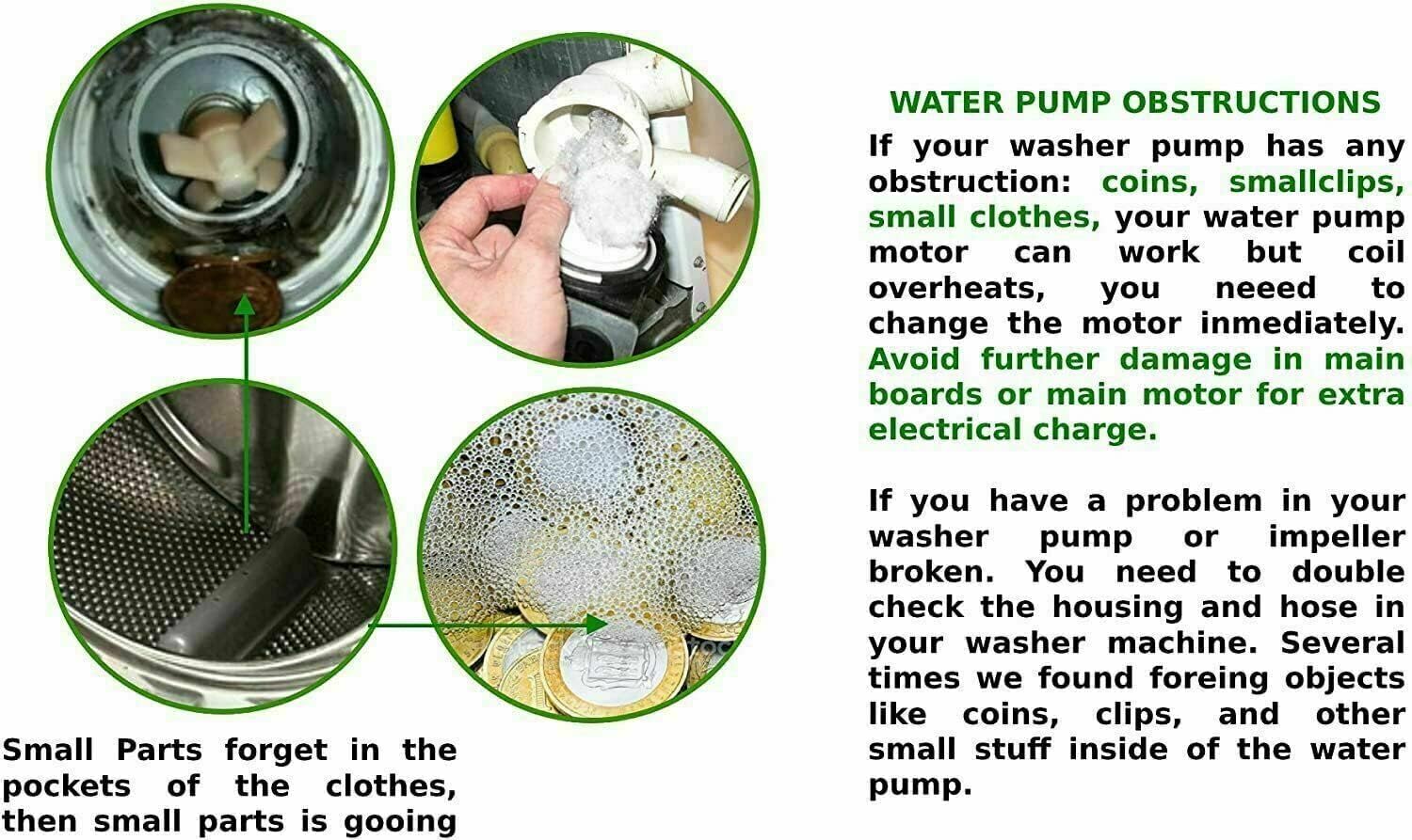 AP5604958 PS3636111 AHA74333302 CKD1414 Washer Drain Pump Assembly Replacement for and compatible with Heavy DUTY