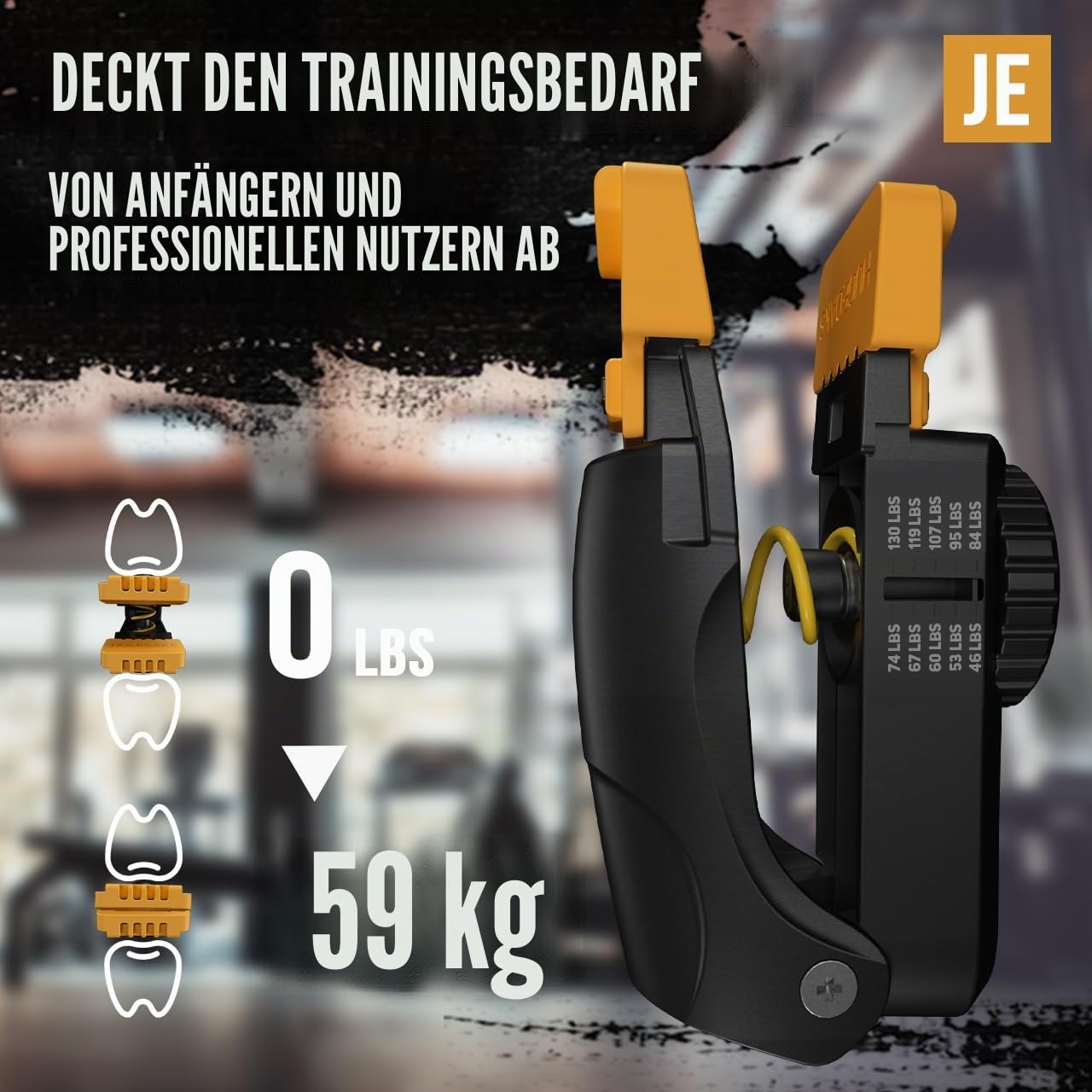 JE-PRO Kiefertrainer für Männer und Frauen, justierbarer Widerstand, 46-130 LBS, Gesichts- und Nackentrainer, kraftvoller Jawline Trainer für definierte Gesichtskonturen