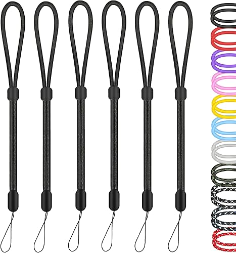 Hukado Correa de mano para muñeca, paquete de 6 correas ajustables de nailon de 8 pulgadas, llavero para funda de teléfono celular, AirPods Pro 2
