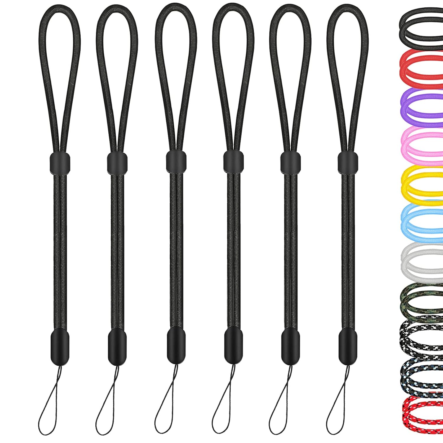 Hukado Adjustable Hand Wrist Straps Lanyard, (5 Pack) 9.5 inches Nylon Lanyard with Movable