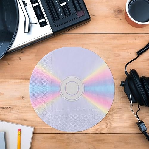 Miniatura 3 de Paquete de 100 servilletas de papel con CD para fiestas de los años 90, servilletas desechables para almuerzos para discotecas, música, fiestas,