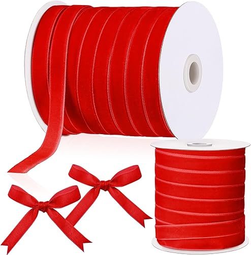 Miniatura 420 de Chuangdi 3/8 pulgadas, 60 yardas, cinta de terciopelo azul verde azulado de Navidad, cintas anchas de terciopelo vintage para adornos de árbol