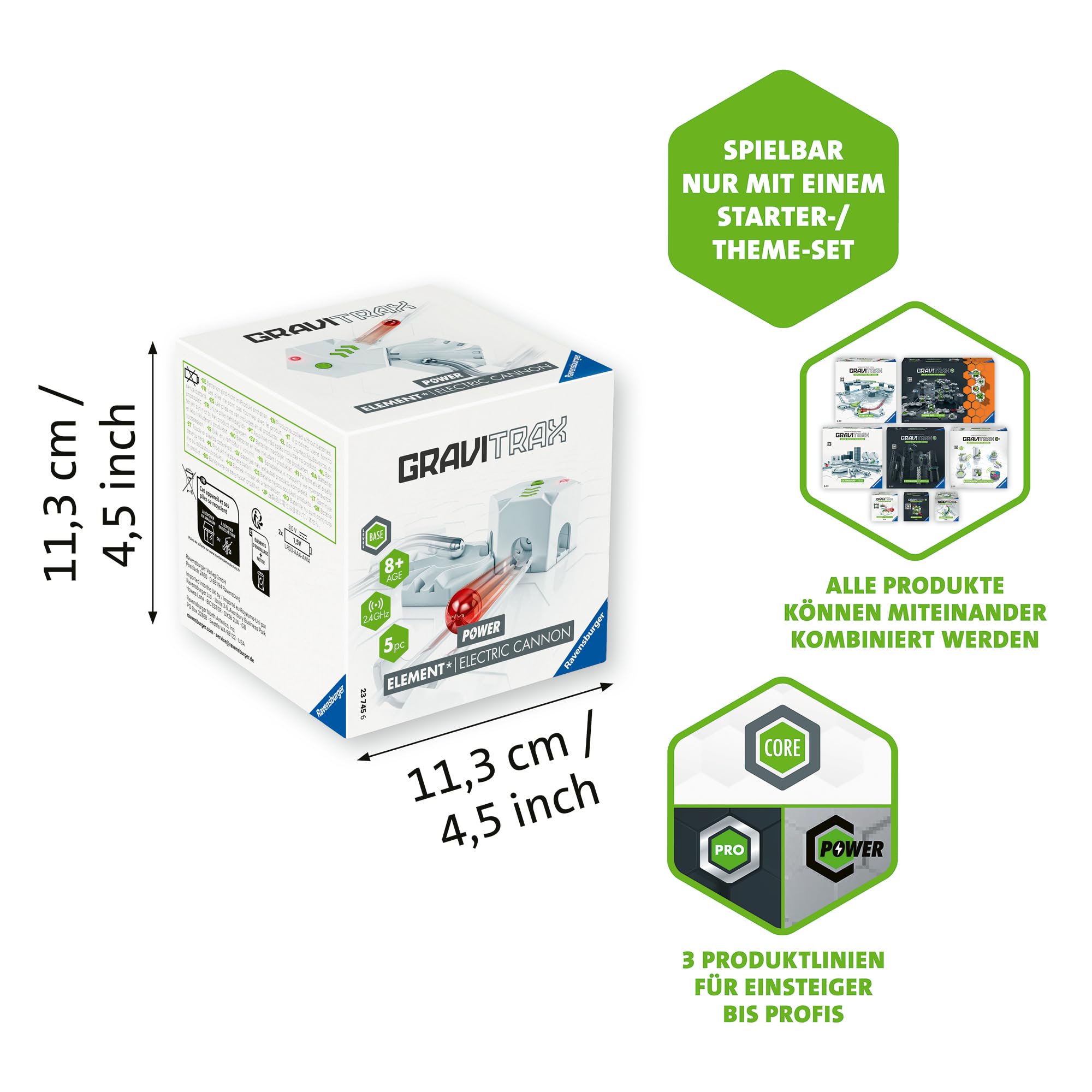 Ravensburger GraviTrax Power Element Electric Cannon 23745 - elektronische Erweiterung für Deine Kugelbahn - Murmelbahn und Konstruktionsspielzeug ab 8 Jahre