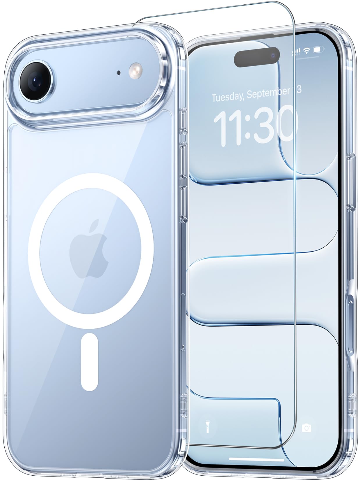 Photo 1 of Temdan Designed for iPhone Air Case Clear, [Compatible with Magsafe][Screen Protector][Anti-Yellowing][17 Ft Military-Grade Protection] Shockproof Slim Magnetic Phone Case for 6.5 inch, Transparent