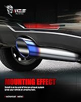 Vista 7 de MZS Punta de escape, tubo de escape universal de acero inoxidable con corte de ángulo inclinado, entrada de 2.5 pulgadas, salida de 4 pulgadas