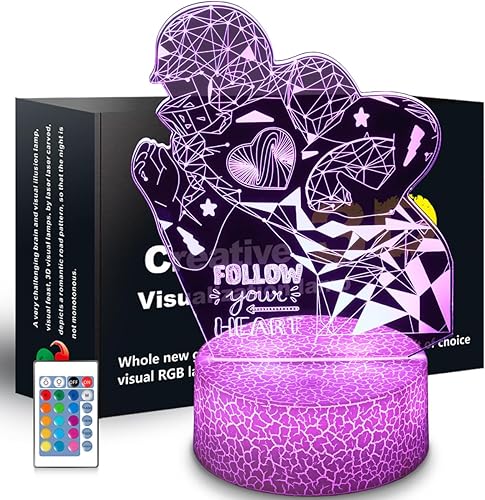 Regalos de Navidad, luz nocturna 3D para niños, con toque remoto, lámpara de noche para niños, lámpara de decoración de 16 colores cambiantes,