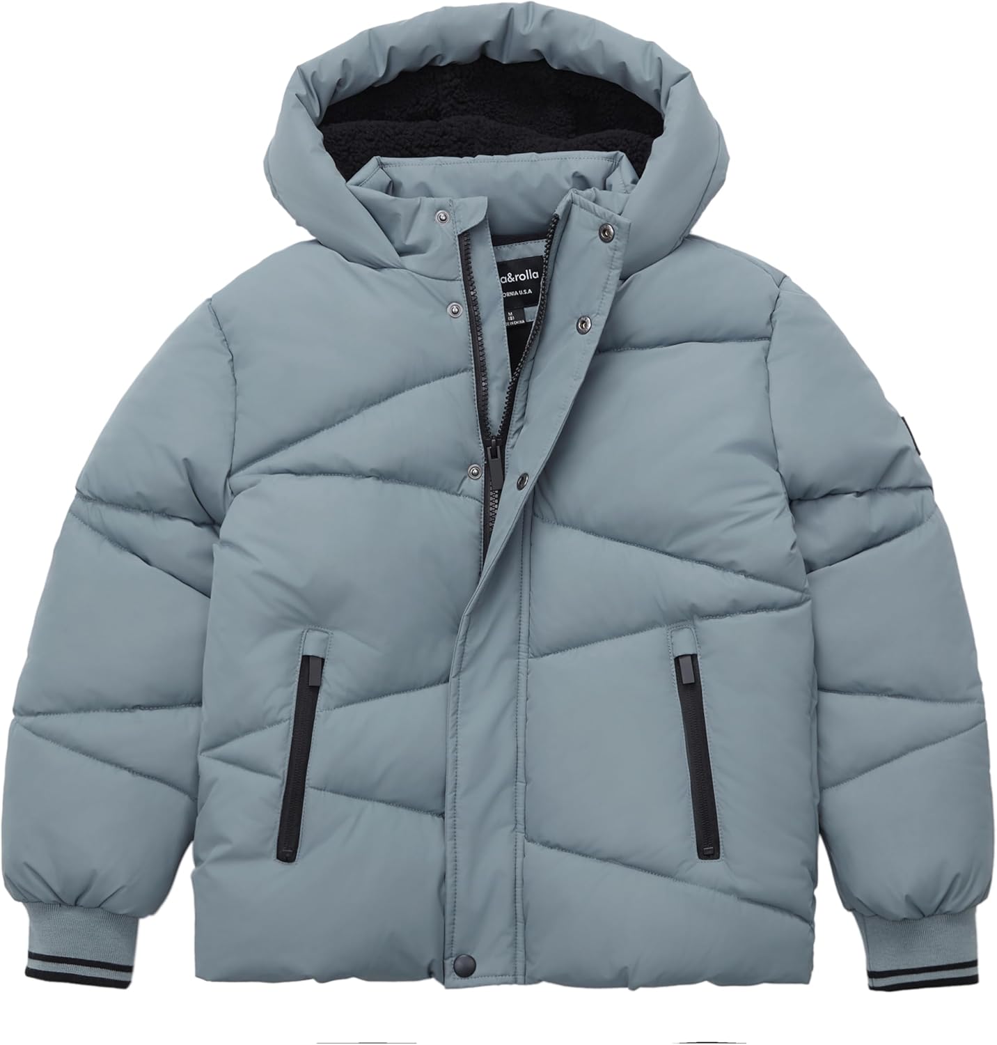 Rokka&Rolla Boys’ Midweight Water-Resistant Fleece-Lined Puffer Jacket