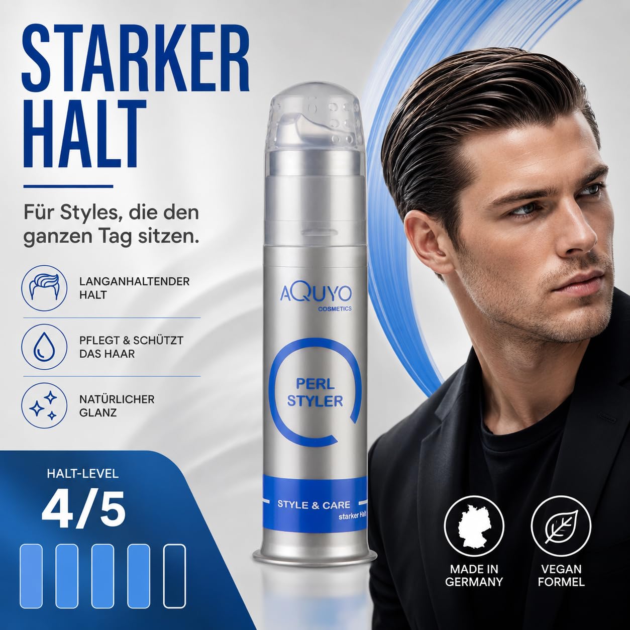 Perl Styler starker Halt, Haargel für Männer und Frauen, Gel zum stylen und formen der Haare mit Pearl Effekt, Styling und Glanz in Einem (6er Pack - 6x 100ml)