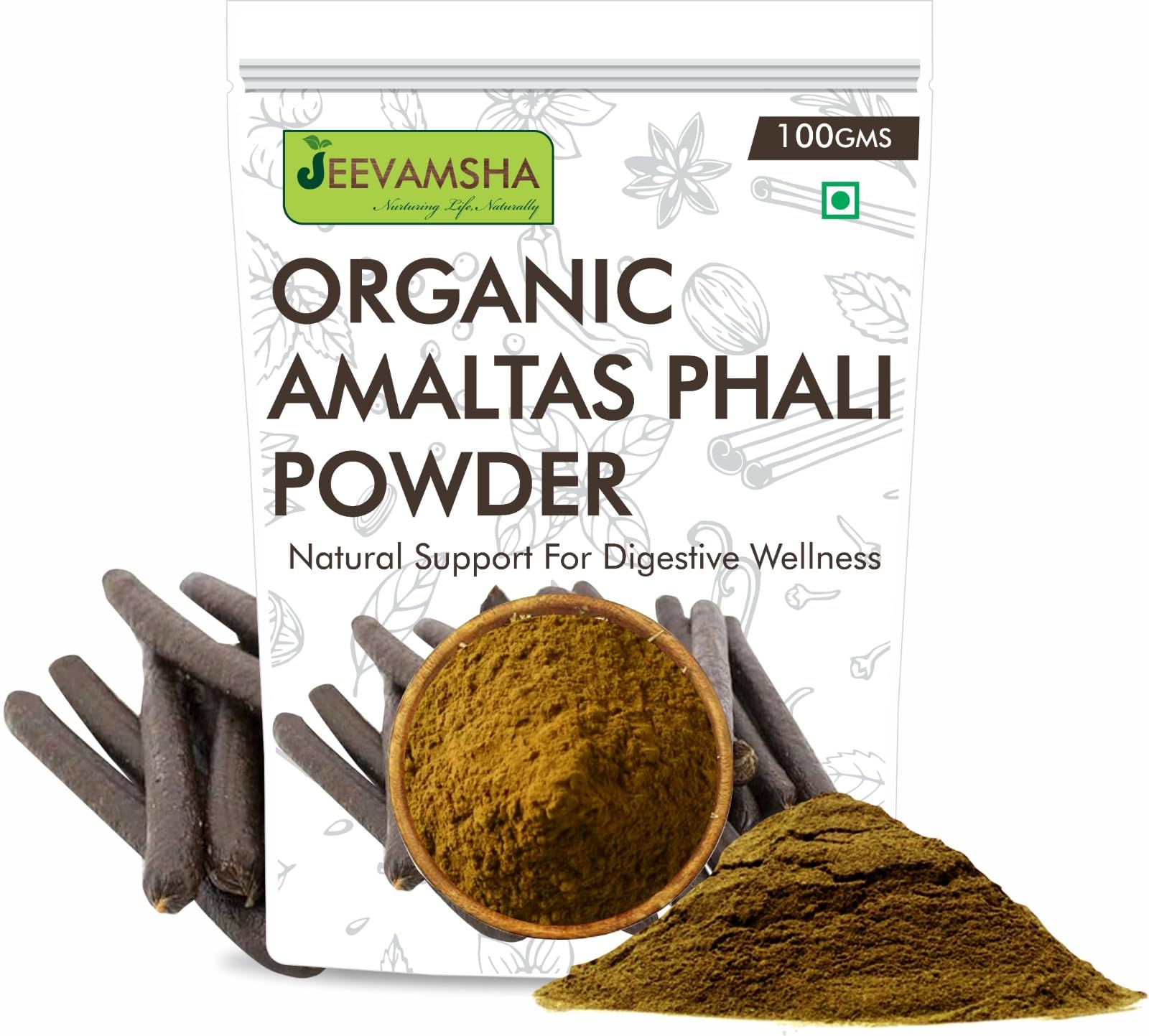 Amaltas ki Phali Powder – 100G Organic Natural & Pure – Ayurvedic Herbal for Detox & Hair Care & Skin Health